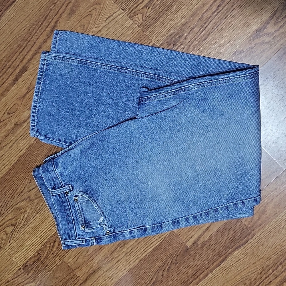 Mens Carhartt blue jeans pants bottoms 38 x 34 denim rugged big and tall